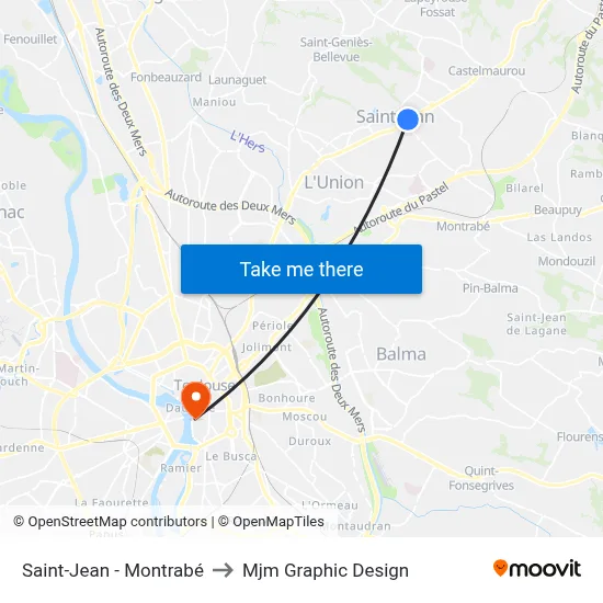 Saint-Jean - Montrabé to Mjm Graphic Design map