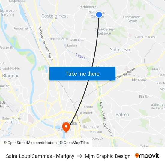 Saint-Loup-Cammas - Marigny to Mjm Graphic Design map