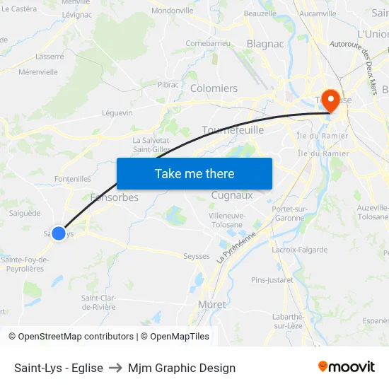 Saint-Lys - Eglise to Mjm Graphic Design map