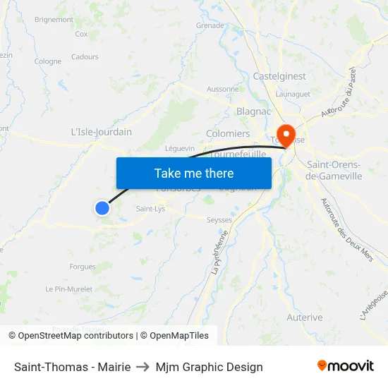 Saint-Thomas - Mairie to Mjm Graphic Design map