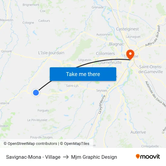 Savignac-Mona - Village to Mjm Graphic Design map