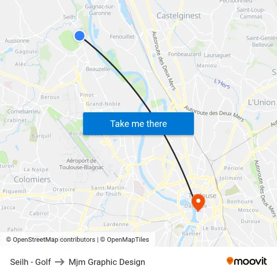 Seilh - Golf to Mjm Graphic Design map