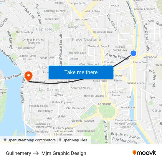 Guilhemery to Mjm Graphic Design map