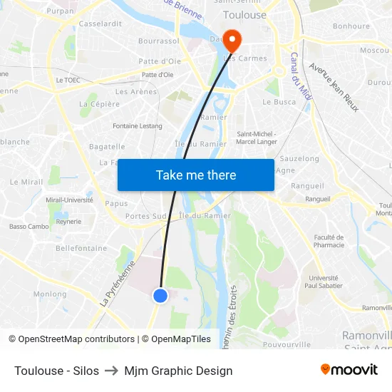 Toulouse - Silos to Mjm Graphic Design map