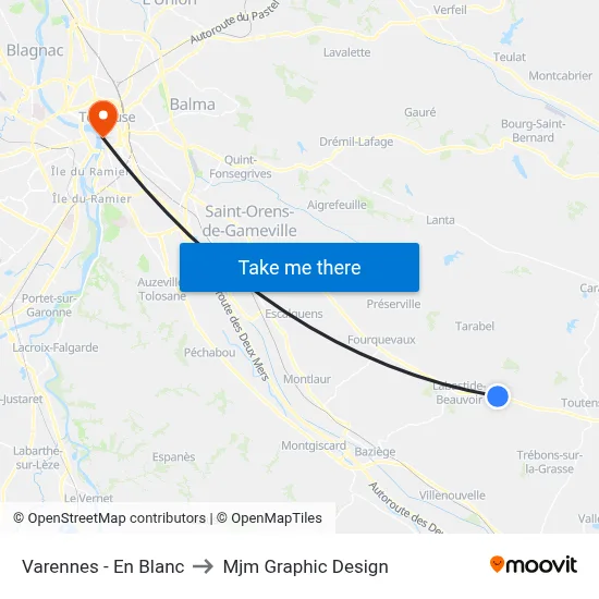 Varennes - En Blanc to Mjm Graphic Design map