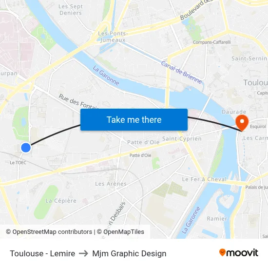 Toulouse - Lemire to Mjm Graphic Design map