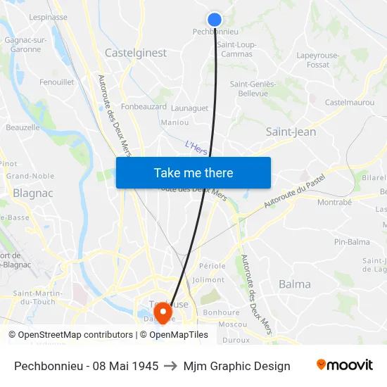 Pechbonnieu - 08 Mai 1945 to Mjm Graphic Design map