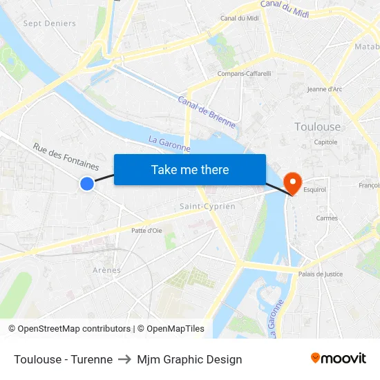 Toulouse - Turenne to Mjm Graphic Design map
