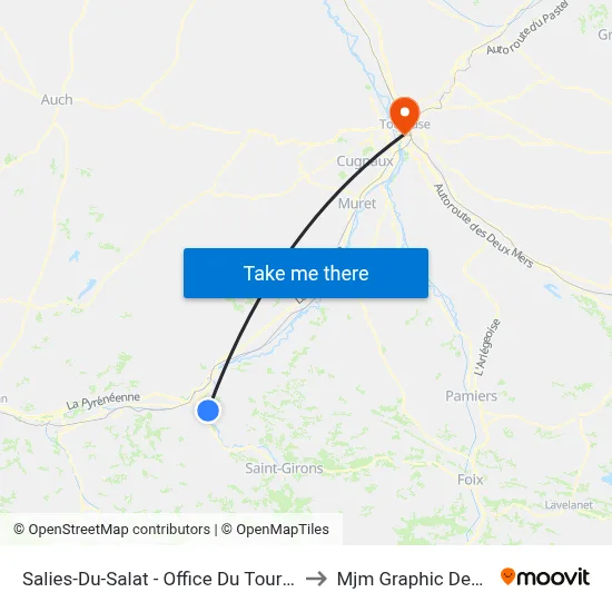 Salies-Du-Salat - Office Du Tourisme to Mjm Graphic Design map