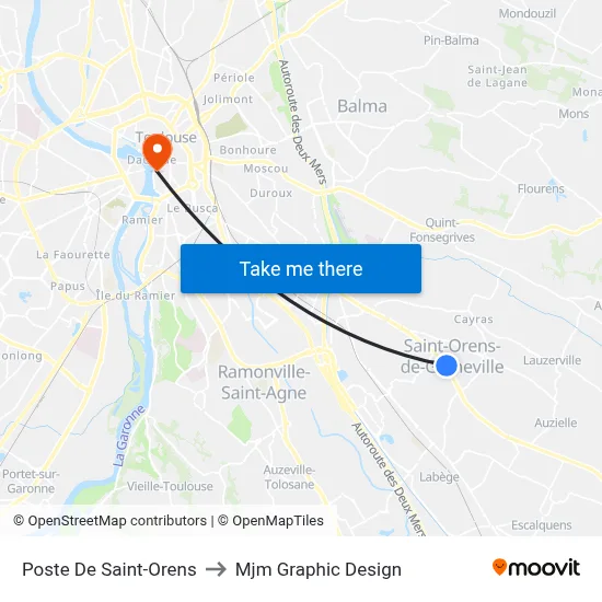 Poste De Saint-Orens to Mjm Graphic Design map