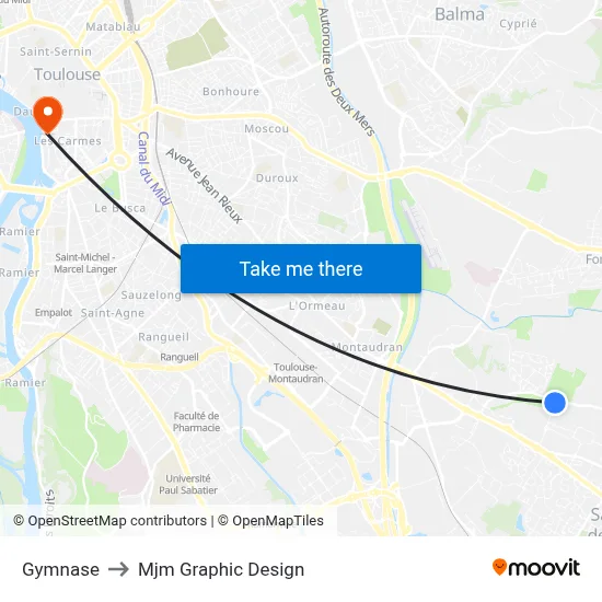 Gymnase to Mjm Graphic Design map