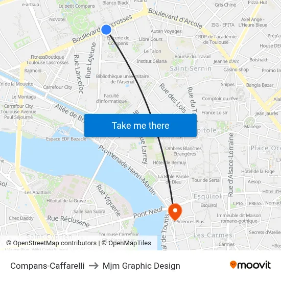 Compans-Caffarelli to Mjm Graphic Design map