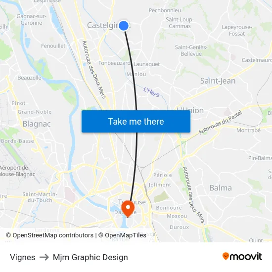 Vignes to Mjm Graphic Design map