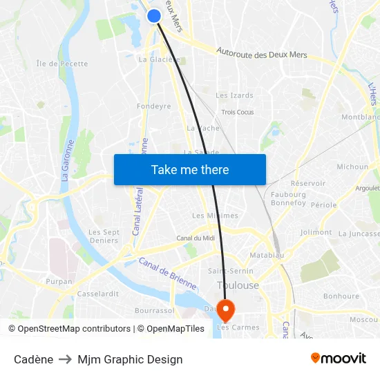 Cadène to Mjm Graphic Design map