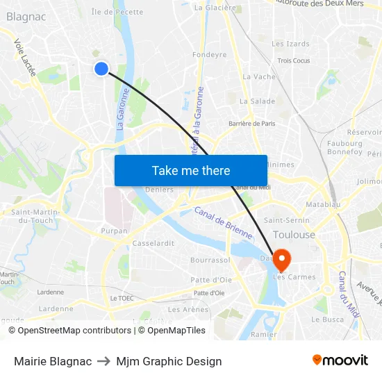 Mairie Blagnac to Mjm Graphic Design map