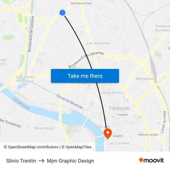 Silvio Trentin to Mjm Graphic Design map