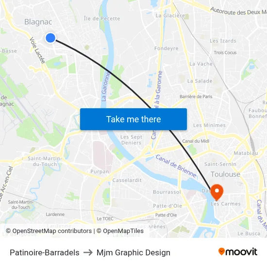 Patinoire-Barradels to Mjm Graphic Design map