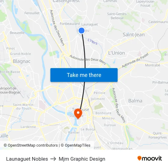 Launaguet Nobles to Mjm Graphic Design map