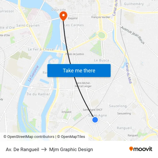 Av. De Rangueil to Mjm Graphic Design map