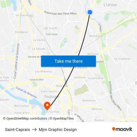 Saint-Caprais to Mjm Graphic Design map