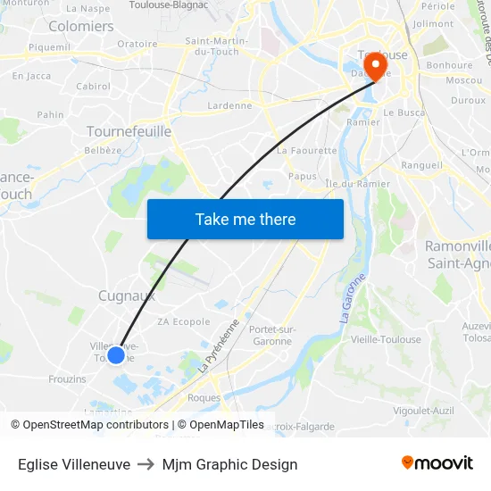 Eglise Villeneuve to Mjm Graphic Design map