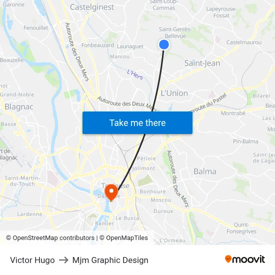 Victor Hugo to Mjm Graphic Design map