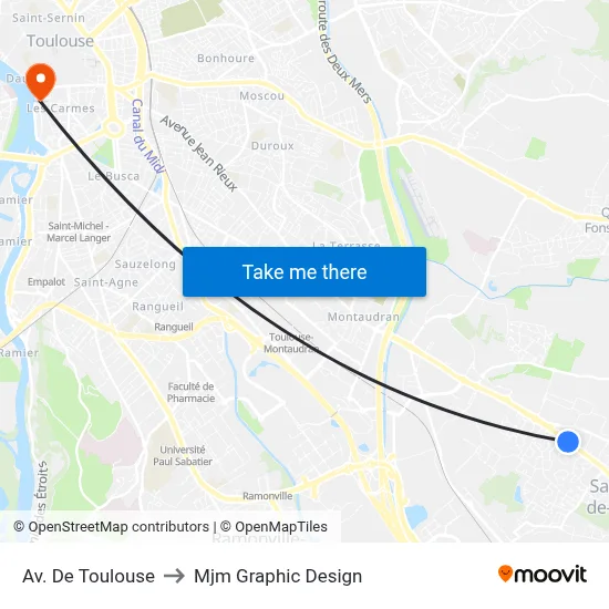 Av. De Toulouse to Mjm Graphic Design map