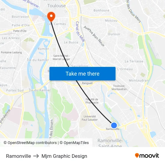 Ramonville to Mjm Graphic Design map