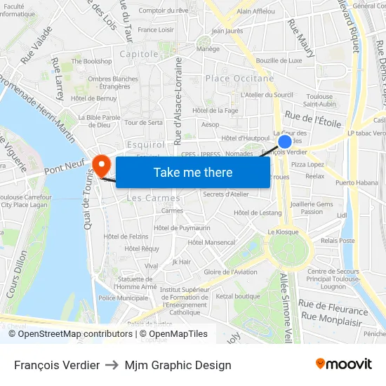 François Verdier to Mjm Graphic Design map