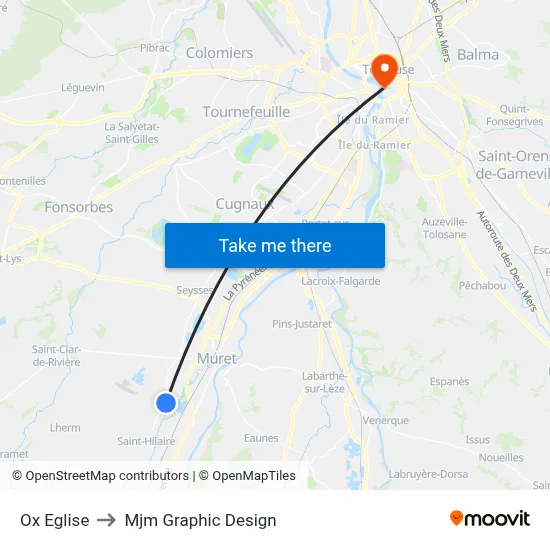 Ox Eglise to Mjm Graphic Design map