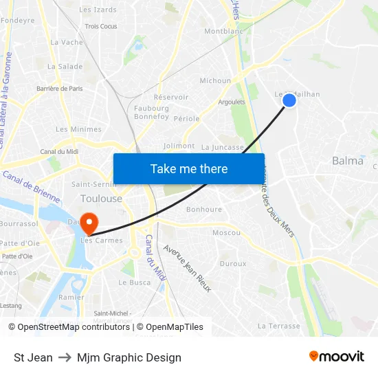 St Jean to Mjm Graphic Design map