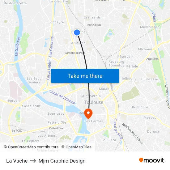 La Vache to Mjm Graphic Design map