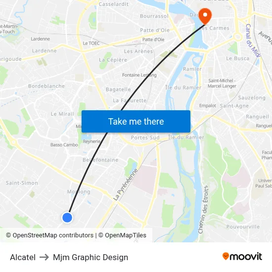 Alcatel to Mjm Graphic Design map