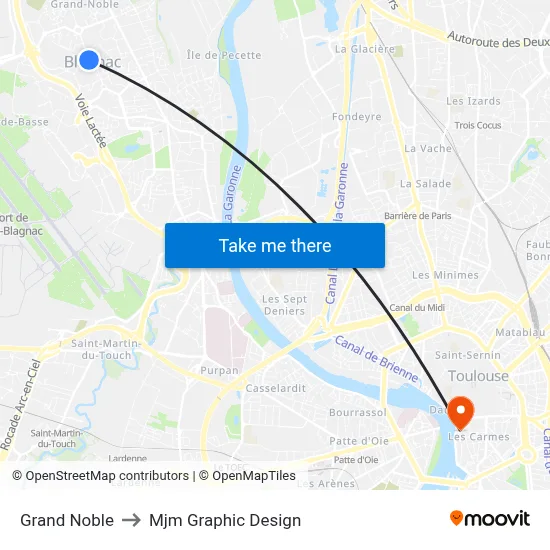 Grand Noble to Mjm Graphic Design map