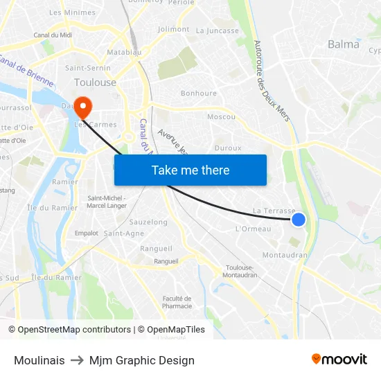 Moulinais to Mjm Graphic Design map