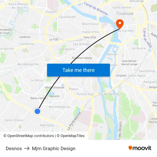 Desnos to Mjm Graphic Design map