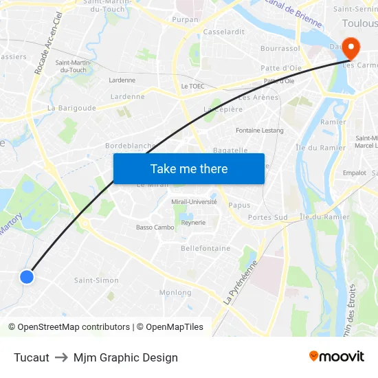 Tucaut to Mjm Graphic Design map