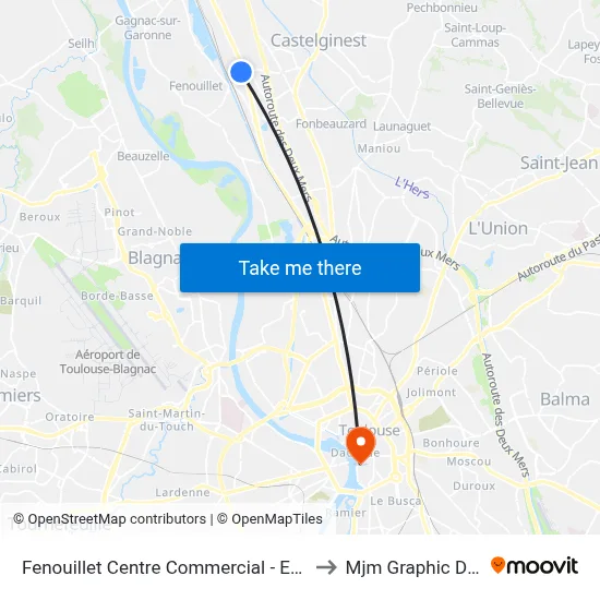 Fenouillet Centre Commercial - Entrée Sud to Mjm Graphic Design map