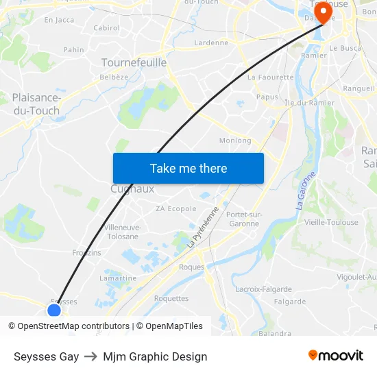 Seysses Gay to Mjm Graphic Design map