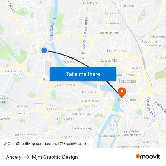 Ancely to Mjm Graphic Design map