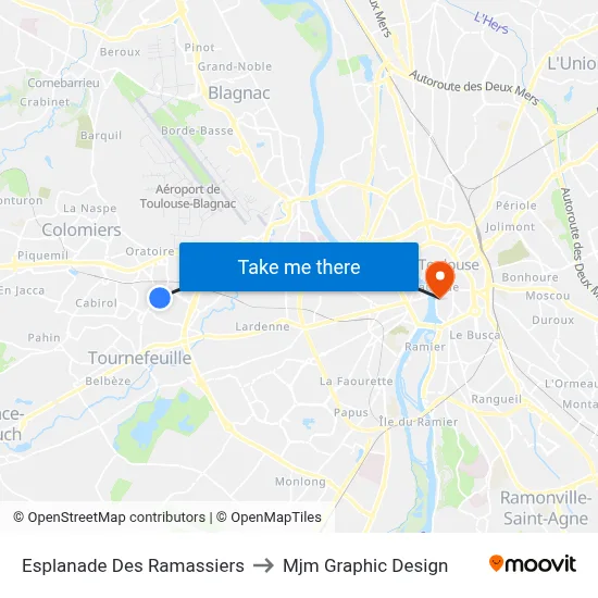 Esplanade Des Ramassiers to Mjm Graphic Design map