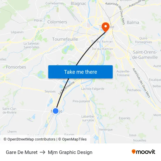 Gare De Muret to Mjm Graphic Design map