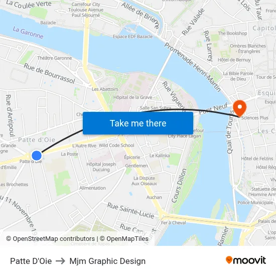 Patte D'Oie to Mjm Graphic Design map