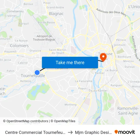 Centre Commercial Tournefeuille to Mjm Graphic Design map