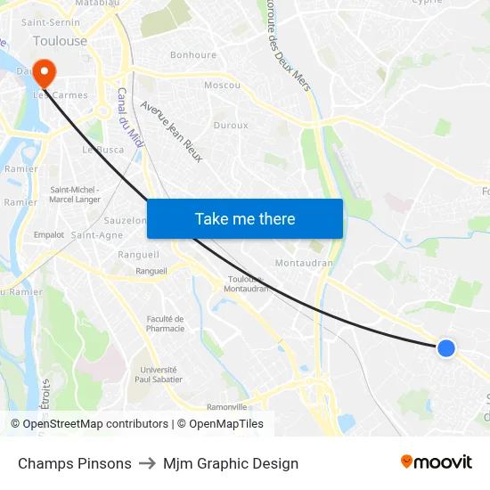 Champs Pinsons to Mjm Graphic Design map