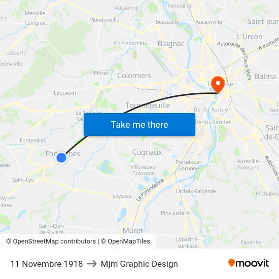 11 Novembre 1918 to Mjm Graphic Design map