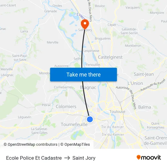 Ecole Police Et Cadastre to Saint Jory map