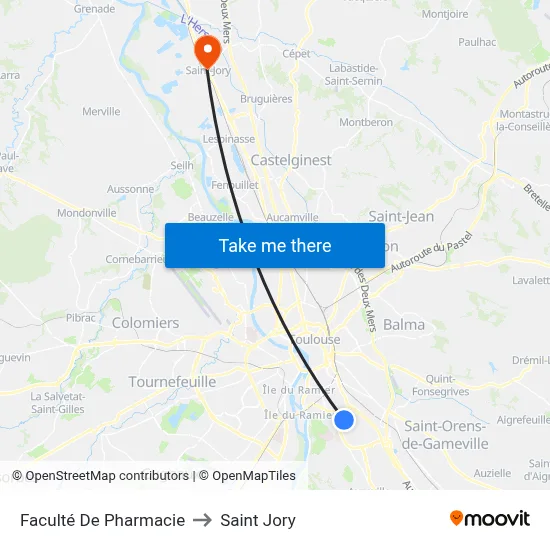 Faculté De Pharmacie to Saint Jory map