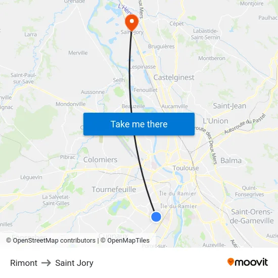 Rimont to Saint Jory map
