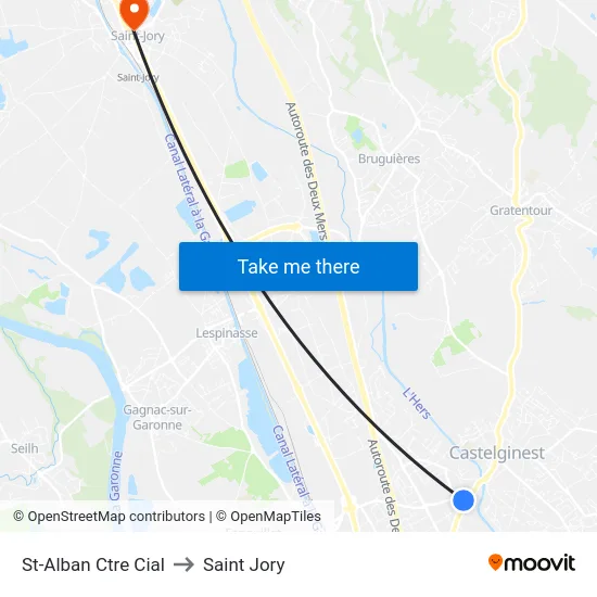 St-Alban Ctre Cial to Saint Jory map